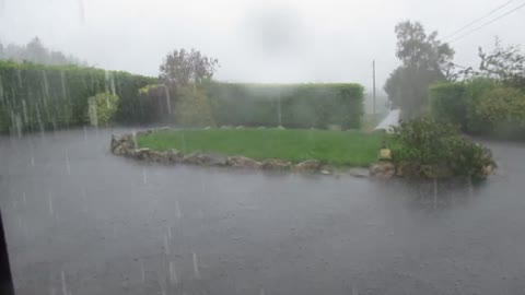 freakish heavy storm shower Ireland