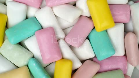 Footage different colors chewing gum rotate stock video