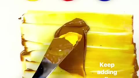 How to make gold from just red, blue, yellow #colormixing #paintmixing #satisfying #asmrart