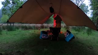 GoPro speedlapse. Under tarp. Riverside wildcamping