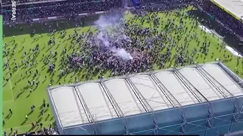 This unique drone footage shows the moment Bristol Rovers gained promotion to League One... 📷👐