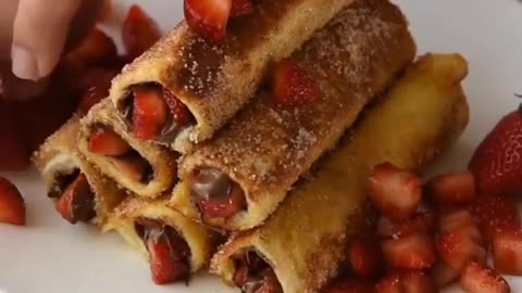 How to Prepare Strawberry Nutella French Toast Roll Ups...