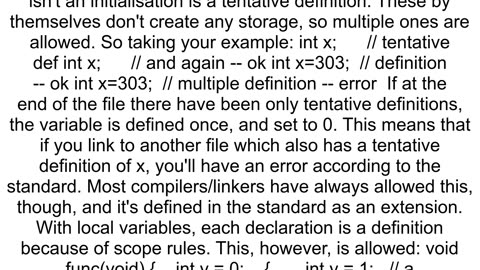 In C why are multiple declarations working fine for a global variable but not for a local variable