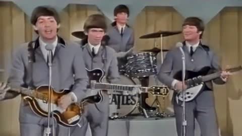 The Beatles - I Saw Her Standing There (live ed sullivan) [colorized]