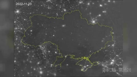 Night satellite images of Ukraine January 27, 2022 / November 23, 2022.