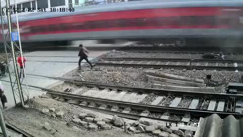 Rajdhani Express train crushes his bike Train accident india