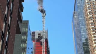 CRANE COLLAPSES IN NYC! Five-Alarm Blaze After Incident in Hell's Kitchen