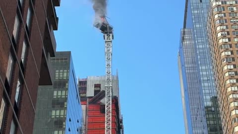 CRANE COLLAPSES IN NYC! Five-Alarm Blaze After Incident in Hell's Kitchen