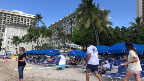 Thanksgiving Day on Sunny Waikiki Beach