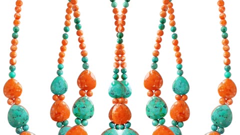 Beautiful orange Spiny oyster roundle beads with Irregular Natural turquoise pendant Perfect Gifts