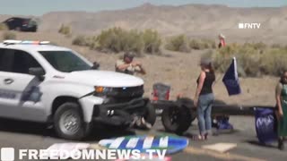 Burning Man Festival Road SHUT DOWN, Attendees Fight Protesters and RANGERS RAM Blockade - NEVADA