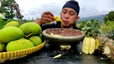 RUJAK MANGGA MUDA + NANAS MENTAH..‼️ASAM TAPI NIKMAT.. !!