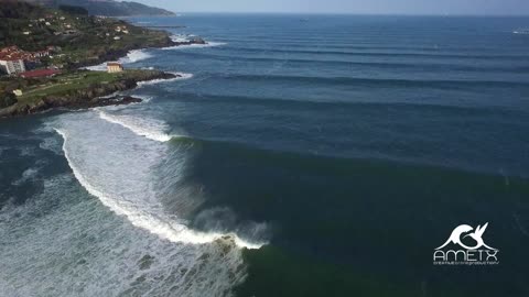 Drone footage captures world famous surfing scene