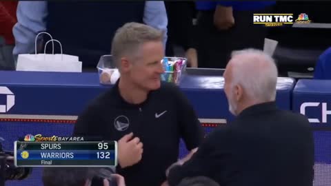 KERR and POPOVICH from fake punching to hugging each other.