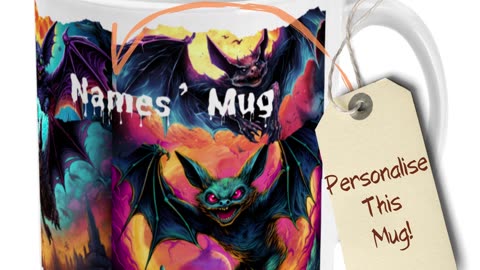 Personalised Bat Mug By Welovit ❤️