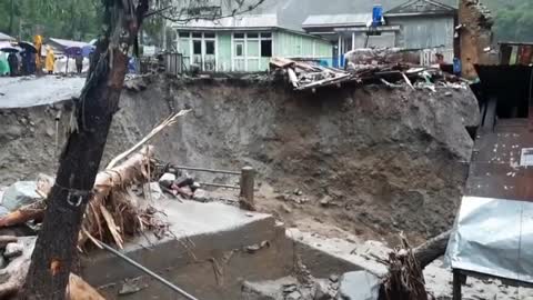 Heavy destruction by flood in Nepal