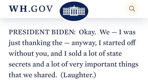 "I SOLD A LOT OF STATE SECRETS AND A LOT OF IMPORTANT THINGS" - JOE BIDEN