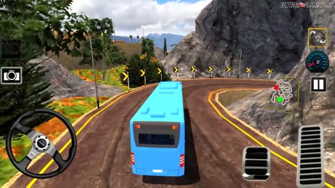 US Offroad Bus Driving Simulator 2018 _ Blue_ Red Bus Driving Mountain Road - Android GamePlay