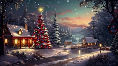 🎄 Relaxing Christmas Music 🎵 Christmas Night Ambience ⛄ Merry Christmas 🎁
