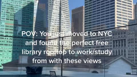 POV: You just moved to NYC and ound the perfect free library rooftop to work/study from with