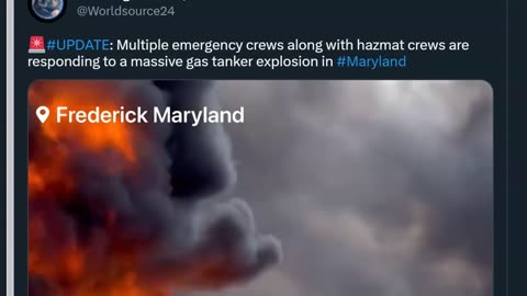 ALERT: Tanker Truck Crash in Maryland, Reports of Houses on Fire and Explosions Heard