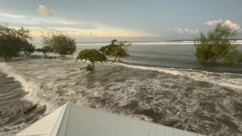 Tonga Tsunami Causing Flooding