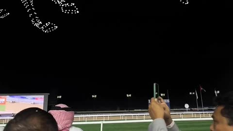 Horses Flying Over Meydan Racecourse Dubai