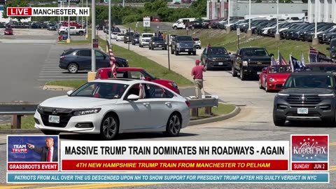 NH4TRUMP - PARKING LOT COVERAGE OF NEW HAMPSHIRES MASSIVE TRUMP TRAIN ON SUNDAY, JUNE 2