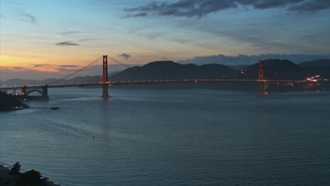 aerial-footage of-the-bridge-and-the-ocean