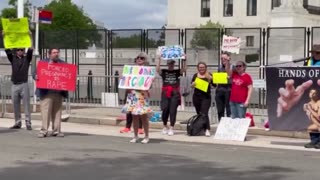 Protesters At The United States Supreme Court After Roe Versus Wade