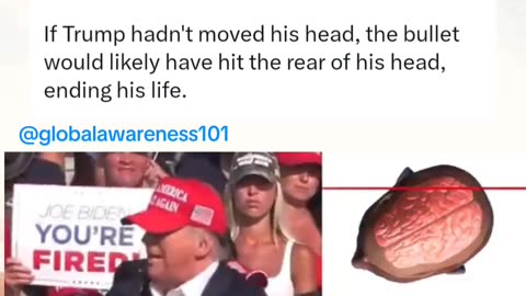 Slow motion footage shows the bullet grazing Trump's ear.