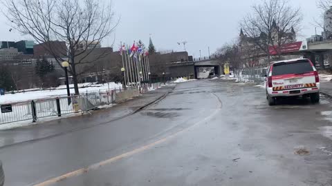 Freedom Convoy - Port-a-Potties under Laurier Bridge are Gone