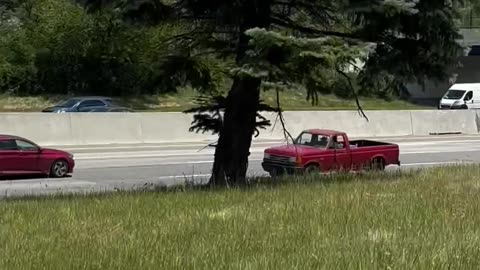 Truck Drives Backwards On Ohio Freeway