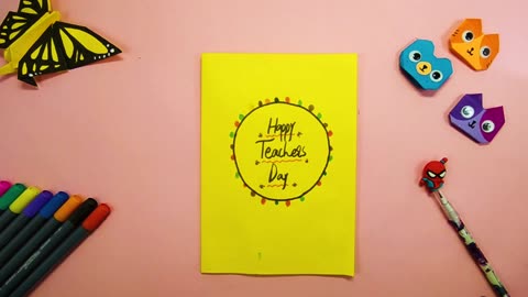 DIY Teacher's Day Pop UP Card with Drawing/ Handmade Teachers Day pop-up card making idea