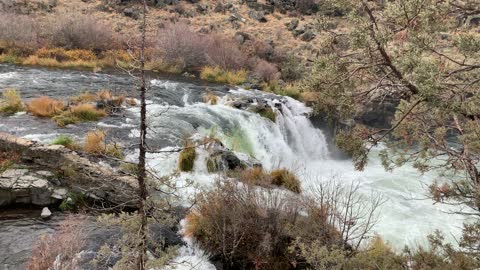 Central Oregon – Steelhead Falls – In the Waterfall Zone – 4K