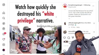 White College Student DEPROGRAMMED in UNDER A MINUTE On White Privilege