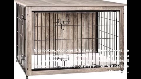 DWANTON Dog #Crate Furniture with Cushion Wooden-Overview