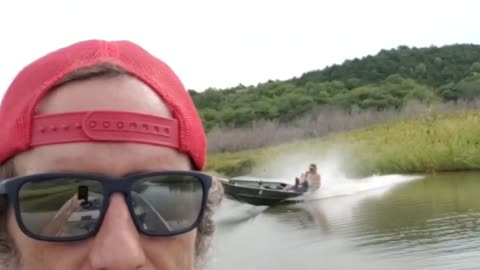 Weeds in Propeller Send Friend into Water