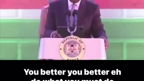 President of Kenya telling them to drop the US dollar