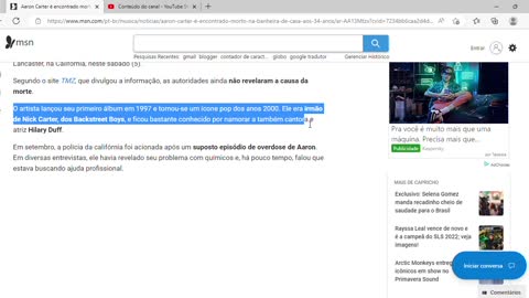 Aaron Carter é encontrado morto na banheira de casa aos 34 anos