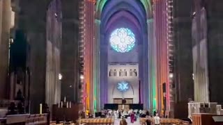 Cathedral Church of St. John the Divine Lit For Pride