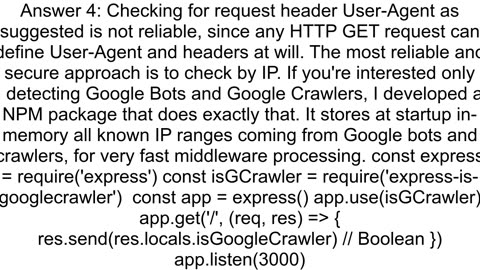How to detect web crawlers for SEO using Express