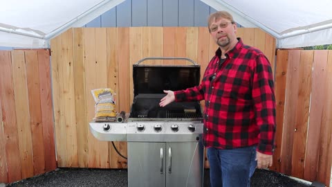 Smoker boxes on a propane grill