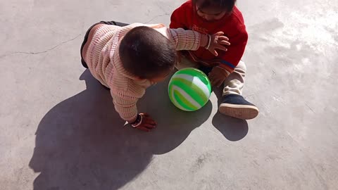 Twins baby Playing