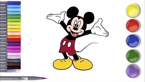 Magical Mickey Mouse Drawing and Coloring Tutorial: Step-by-Step for Kids!