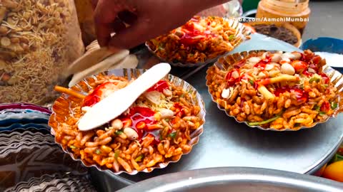 Bhel Puri Chaat | Indian Street Food traditional food preparation in india...