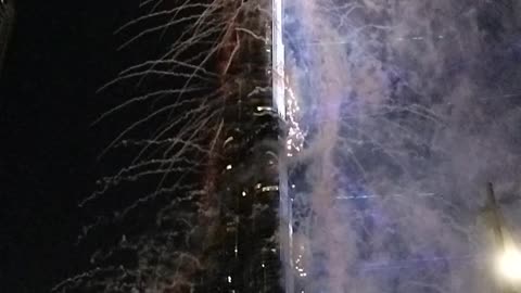 Burj Khalifa New year Fire Works and Lazer Show