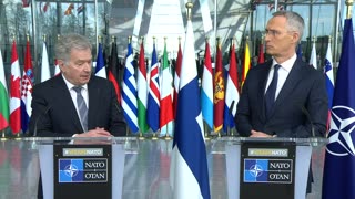 NATO Secretary General and Finnish President Make Historic Announcement at NATO HQ on 4 April 2023