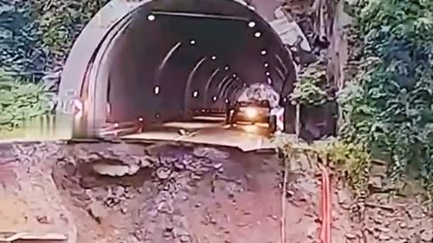 The pavement in China, it collapsed in an instant.