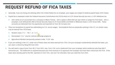 IRS Form 843 - Request a Refund of FICA Taxes
